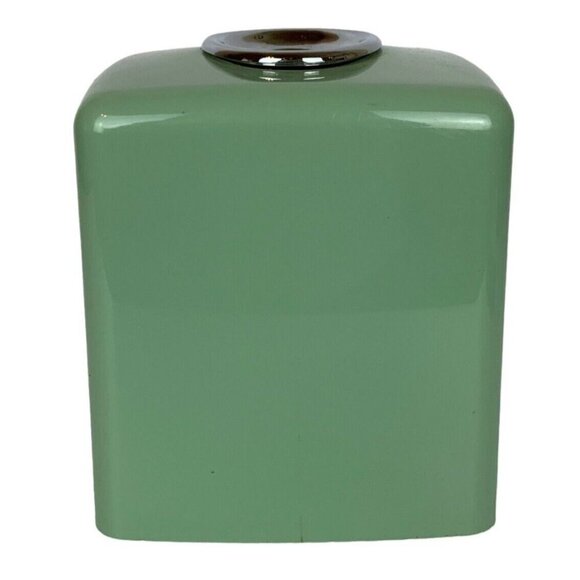 Molded Plastic Tissue Box Cover Mint Green Silver Square Bath Decor Vtg 60s 70s - Picture 4 of 8